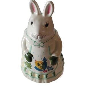 Vintage Studio Nova Barrier Reef Ceramic Bunny Rabbit Easter Cottage Cookie Jar